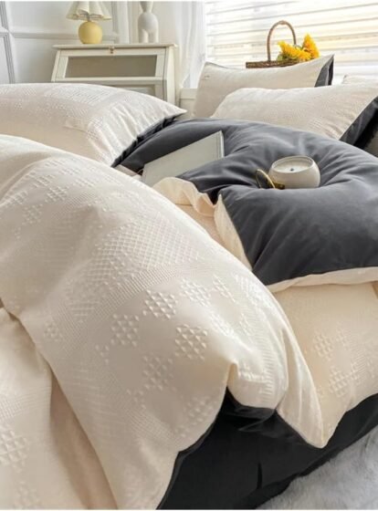 4-Piece Bedding Set Feather Duvet Cover Set Sheet Set Washed Cotton no Filler,Bed Sheets